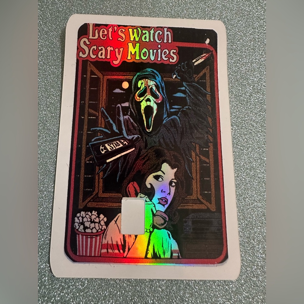Let's Watch Scary Movies Holographic Credit Card Skin